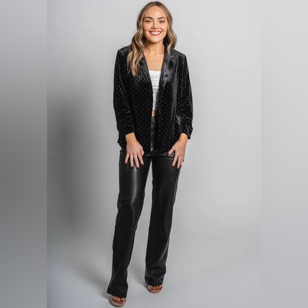 Velvet Rhinestone Blazer - Picture 5 of 10